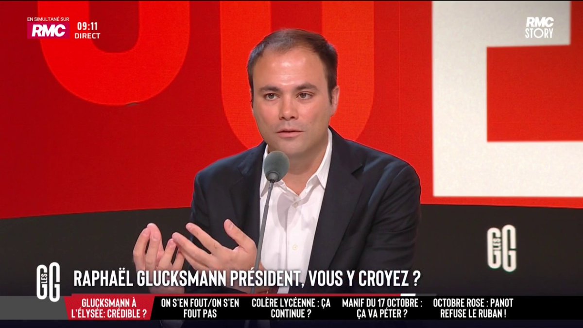 🏆 Glucksmann à l’Elysée, vous y croyez ? 🗣️ Charles Consigny : "Il a un physique, ça compte en politique. Il a une femme que les Français connaissent, ça compte. Et il a un discours positif." #GGRMC