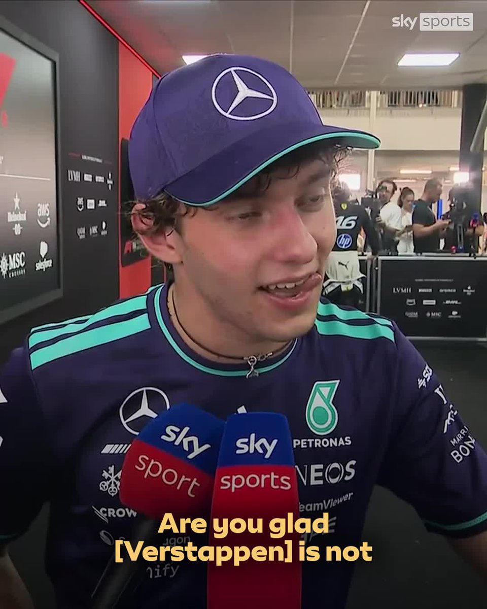 "It would be very, very scary!" 😅 Kimi Antonelli on his relief that Max Verstappen is not in the 2026 title fight 🏆