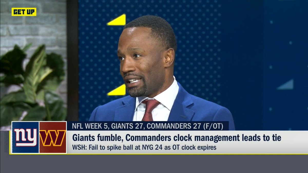 "If I were the coach who was leading the team that lost in the Super Bowl [that] had a 28-3 lead, I would have my clock management down!" Domonique and the Get Up crew weigh in on the Commanders-Giants' tie 👀
