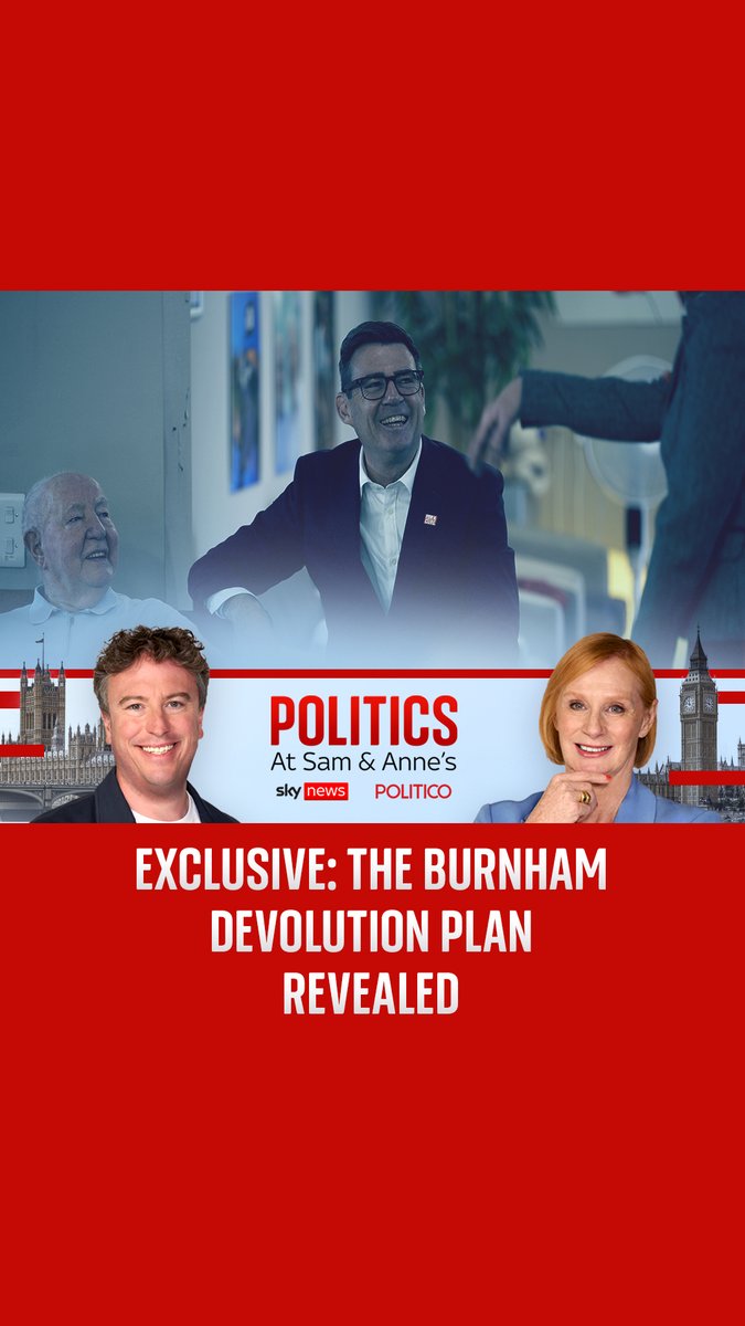 “It’s totally baby steps in what they’re proposing.” In the latest episode, Sam Coates Sky reveals to Politico's anne mcelvoy what leaked documents show about the reality of Andy Burnham’s devolution plans. 🎧