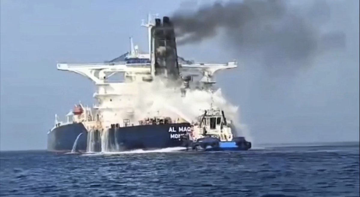 Third Supertanker Hit in Strait of Hormuz in the Past Two Days Iran’s IRGC Navy: This morning, the third supertanker violating regulations was struck in the Strait of Hormuz and caught fire. This tanker, by disabling its navigation system and ignoring warnings from the IRGC Navy, like previous offenders, intended to exit the Strait of Hormuz and disrupt its order and security; and was subsequently struck. The IRGC Navy announces: Any cooperation between commercial ships and oil tankers with the American terrorist and predatory army in the Strait of Hormuz and the Persian Gulf region will be met with a decisive response.