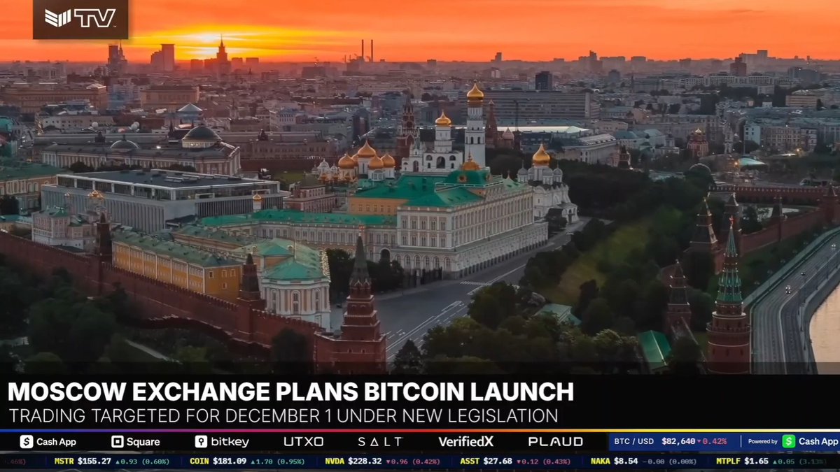 JUST IN: 🇷🇺 Russia's Moscow Stock Exchange will allow its 40.1 million clients to invest in Bitcoin and crypto assets 🚀