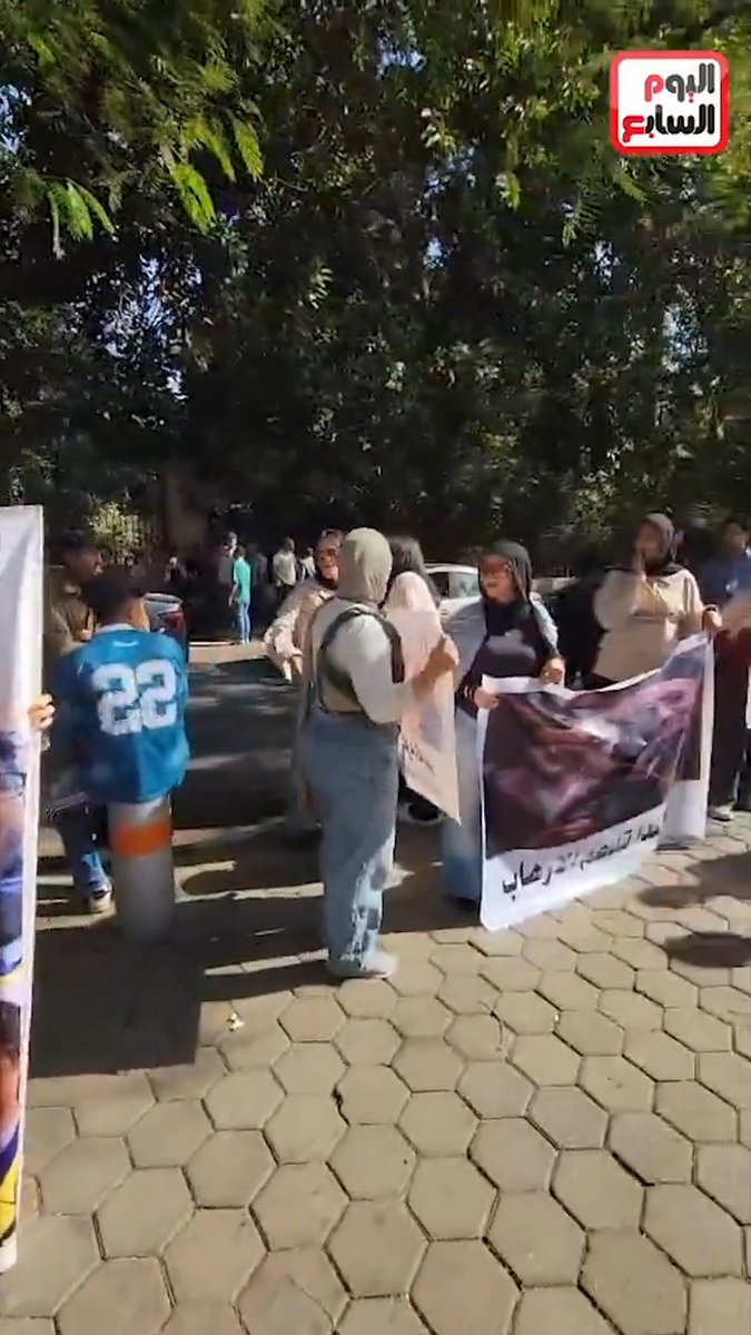 صورة الإخـ واني أنس حبيب تتصدر الوقفة الاحتجاجية أمام السفارة الهولندية بالقاهرة رمزا للإرهـ اب