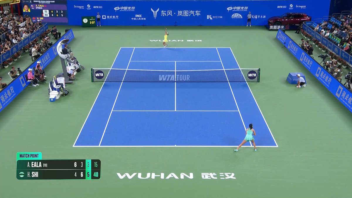 Shi Han is into the second round in Wuhan after defeating Alex Eala 4-6, 6-3, 6-3 👏 What a moment ✨ #Wuhan Open