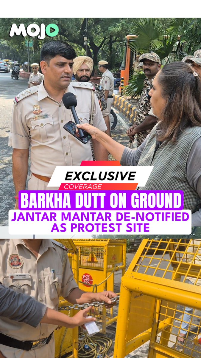 Monday early morning Exclusive at Jantar Mantar - We Broke the news that the protest site was Sealed & Locked - at that time there was no announcement of 3 alternative protest sites. Here's a glimpse of the questions I asked the Cops & how they responded. In full