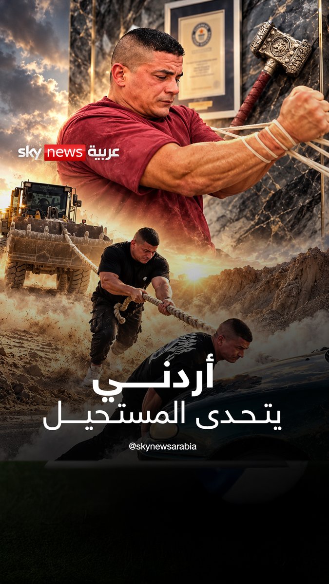 عضلاته حطّمت الأرقام، فهل تصمد أمام 30 سيارة.. أردني يضع جسده أمام اختبار مرعب #الأردن #مراسلو_سكاي