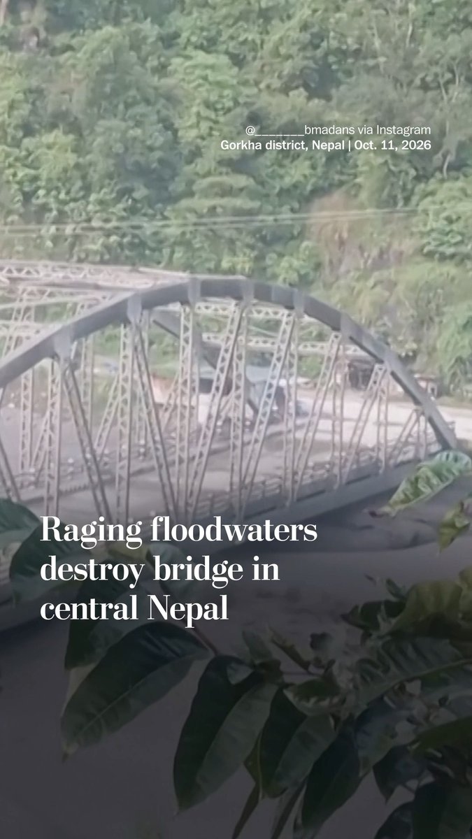 Residents along the Budhi Gandaki River in north central Nepal evacuated on Oct. 11 as flash flooding decimated homes and other structures in the area, including the Soti Khola bridge. Rescue efforts have since been deployed to villages. Read more:
