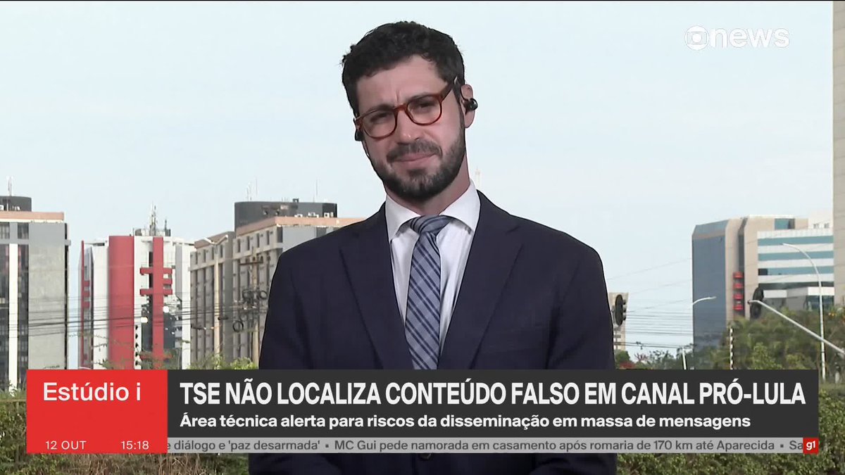 Área técnica do TSE não localiza conteúdo falso em canal pró-Lula. ➡️ #Estúdioi - de segunda a sexta, às 13h, na #GloboNews.