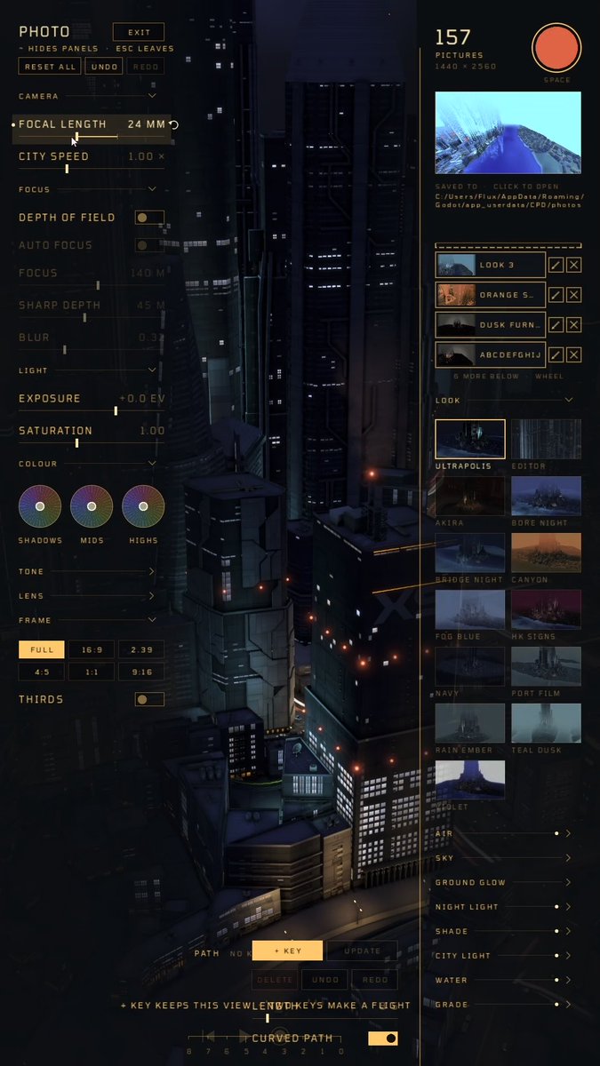 Brief gameplay overview of the game I’ve always wanted to make and play, a cyberpunk city building game where you can customize the procedural buildings and explore.