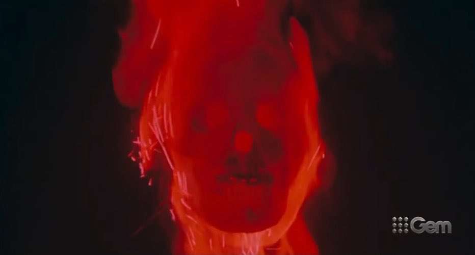 “What are you thinking about?” Me - “Nothing.” (LIVE AND LET DIE ending with Baron Samedi laughing hysterically on the train then cutting to a flaming skull while the greatest Bond song ever starts to play is the absolute best) #JamesBond ⚪️⚪️⚪️🔴