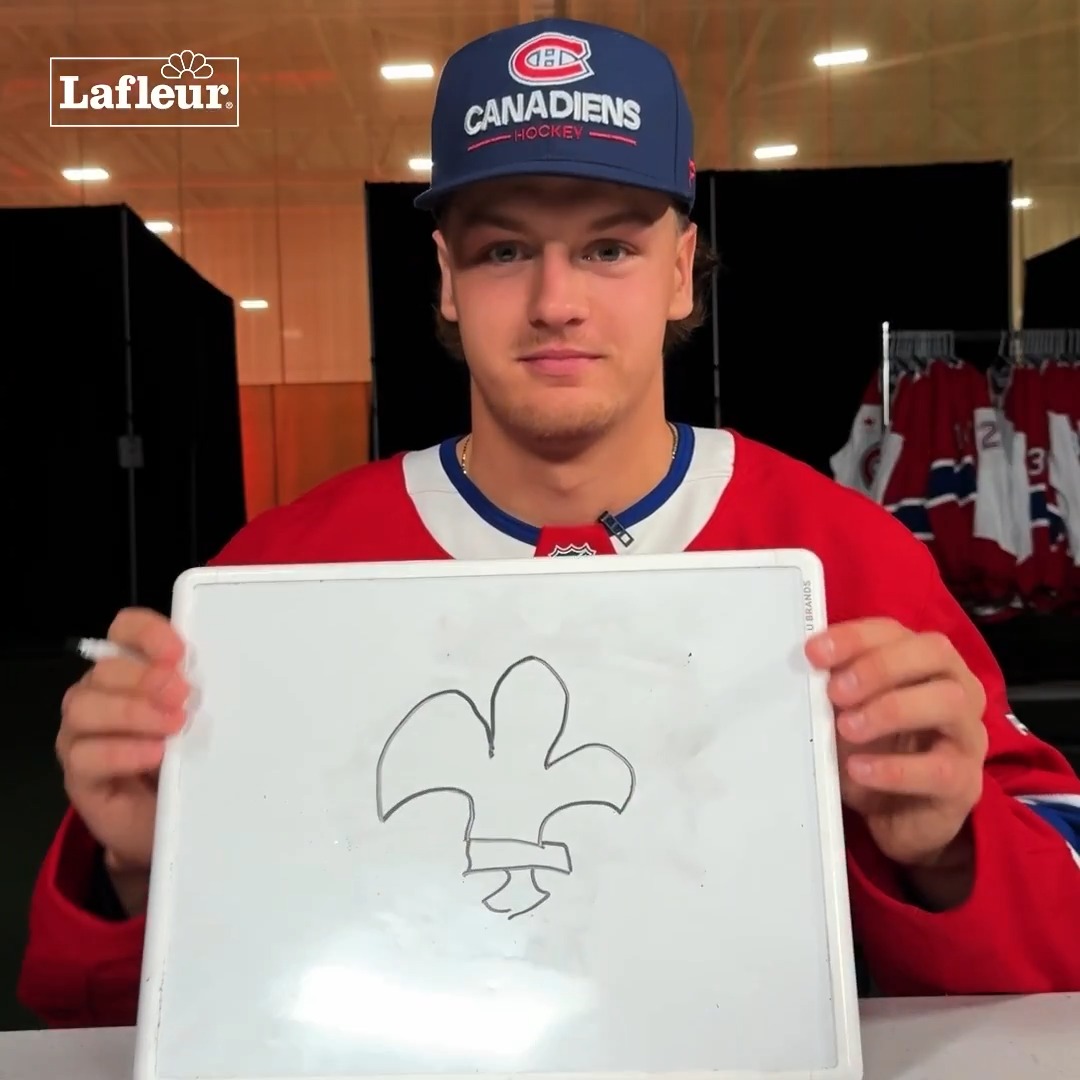 On a demandé aux joueurs du Tricolore de dessiner une fleur de lys pour la Soirée québécoise ⚜️ We asked the Habs to draw a fleur-de-lys for Soirée Québécoise #GoHabsGo