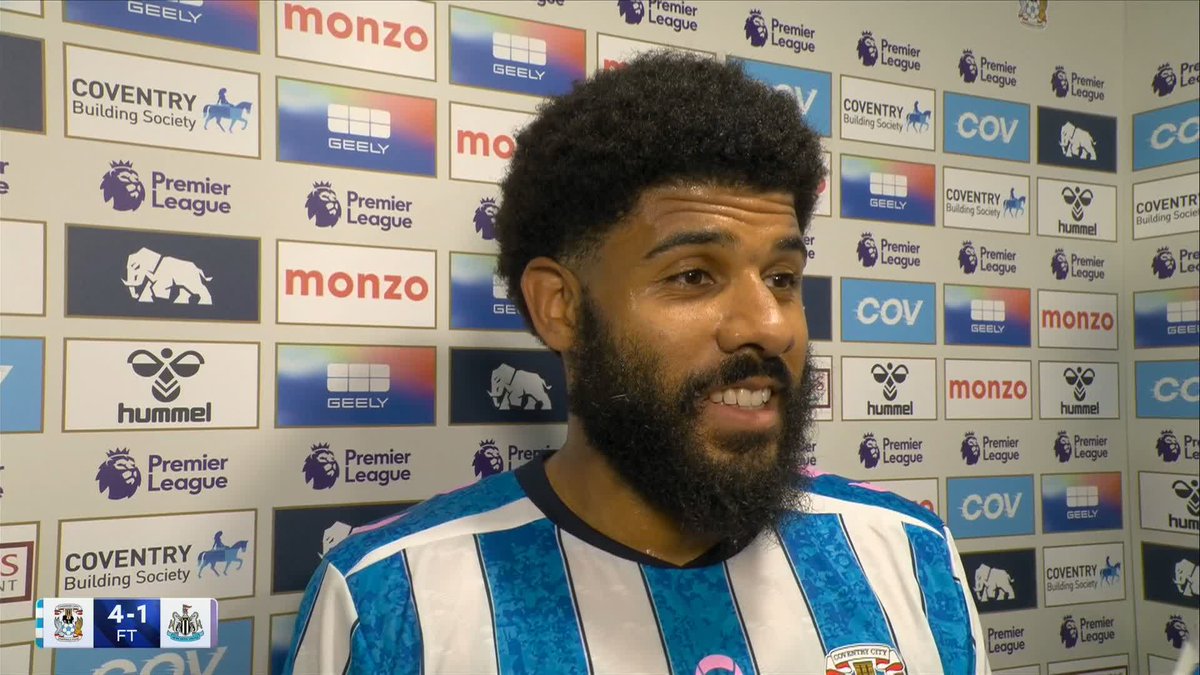 "Just me just being alive!" 🤩 Ellis Simms on scoring his first Premier League goal for Coventry on his 150th appearance for the club! 🗣️