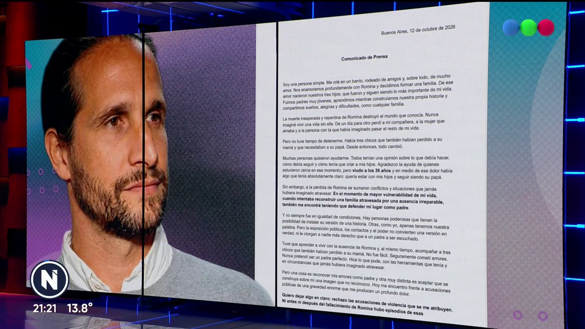 Comunicado de prensa de Darío Giordano: "Rechazo las acusaciones de violencia que se me atribuyen" Mirá más #TelefeNoticias en vivo en