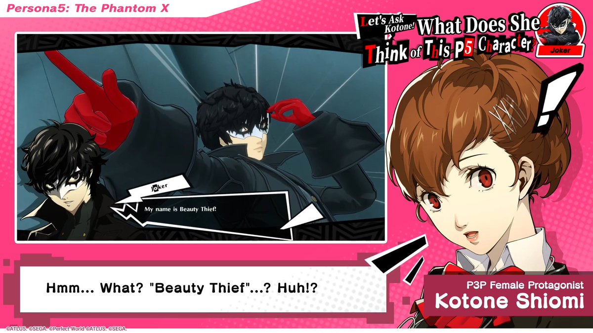 / Let’s Ask Kotone! What Does She Think of Joker? \ Did you start playing P5X for the P3P Special Event? Be sure to check out the crossover story between P5X and Persona 5, too! ✨ We asked Kotone Shiomi (P3P Female Protagonist) what she thinks of Joker! 💬✨ #P5XEN #P5