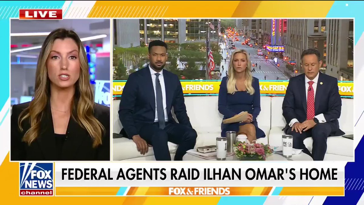 Ilhan Omar is calling the federal raid carried out at her D.C. home "political intimidation" as the Justice Department reveals the move is part of an "ongoing federal criminal investigation." Homeland Security investigators executed a search warrant, approved by a federal judge, at the Democrat's home Monday morning. President Trump says authorities are examining the matter but insists the investigation is up to the Justice Department. The search comes just weeks before the midterm elections, with questions still surrounding the scope of the investigation. | Alex Hogan FOX & Friends