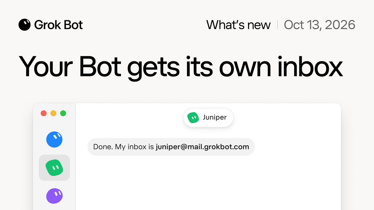 What's new in Grok Bot 0:00 Bot's very own email 1:14 Better X! 1:48 Connect Shopify 2:20 More color 2:45 Email drafts 3:22 Bot's computer 4:30 Template search 4:48 PR previews and routine right-clicks 5:24 5 new languages Lots new in Grok Bot this week! More on the way.