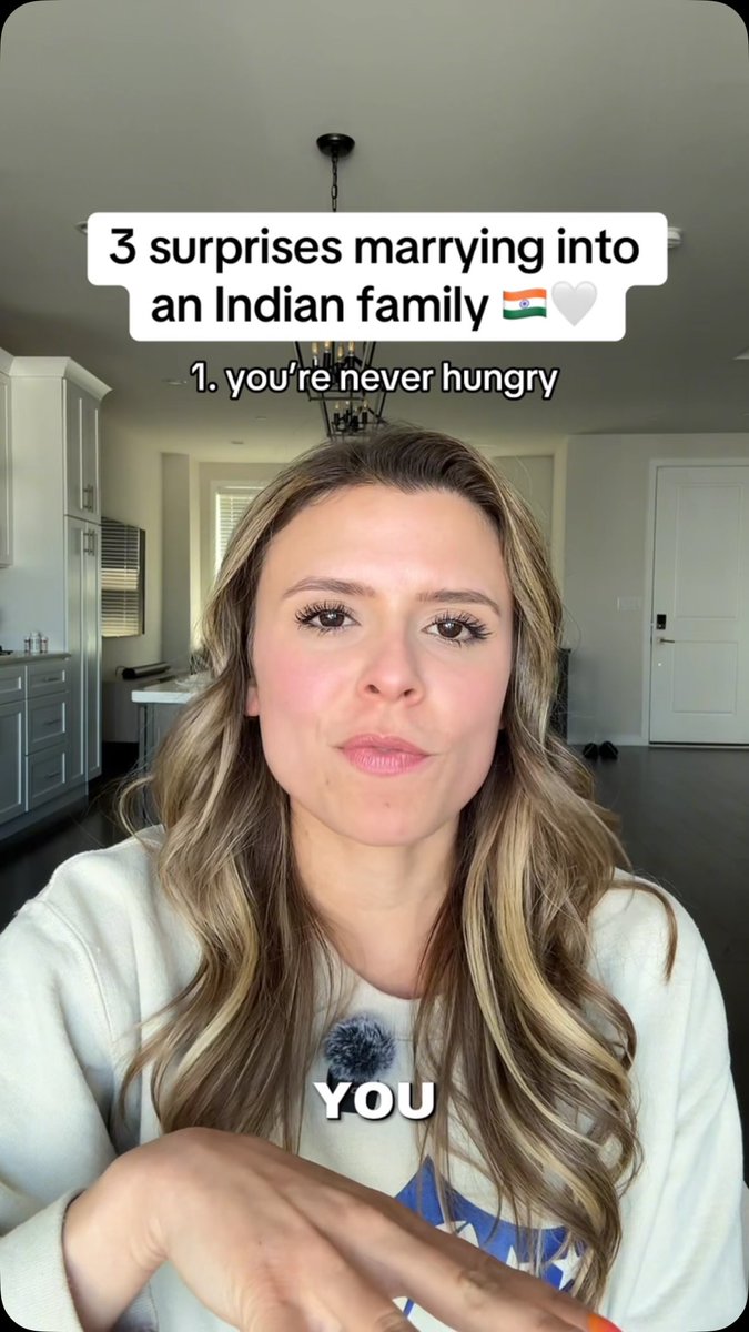 Italian woman married to an Indian guy explaining 3 surprises when you marry into an Indian family...🇮🇹🇮🇳 1. You’re never hungry 🍛