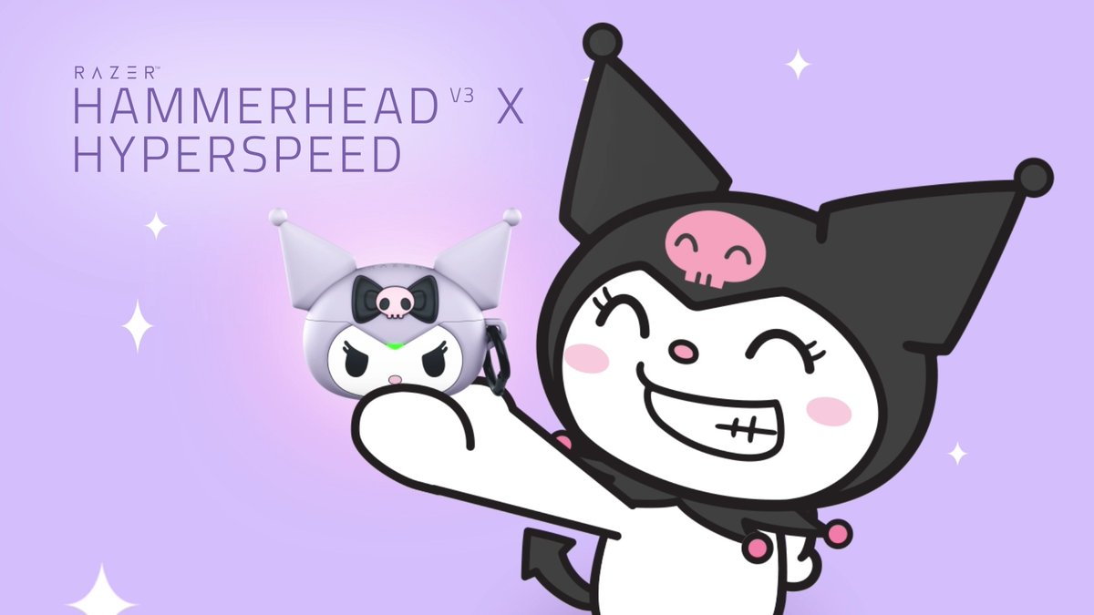 A little mischief for wherever you play with the new Razer Hammerhead V3 X HyperSpeed – Kuromi Edition: Made for those who like their cute with a little attitude, the Razer Hammerhead V3 X HyperSpeed – Kuromi Edition brings the playful spirit of Sanrio’s Kuromi to every gaming session and playlist.