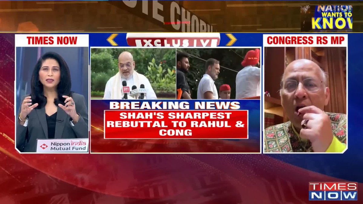 TIMES NOW Exclusive The idea is to engage in whataboutery, intimidate people and create an atmosphere of fear rather than address the real issues and earn public trust: Congress RS MP Abhishek Singhvi in conversation with Shreya Dhoundial