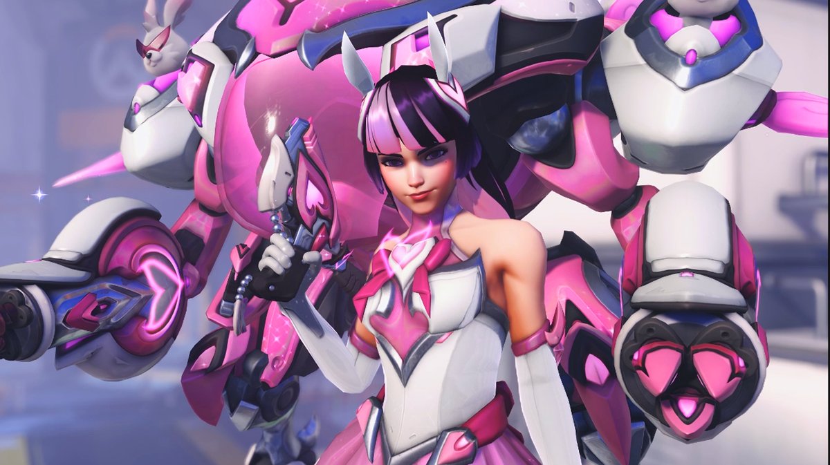 New #Overwatch Heart Of Valor Skin In-game Look 🩷 Dokiwatch 2.0 event starts on October 20 🐰✨