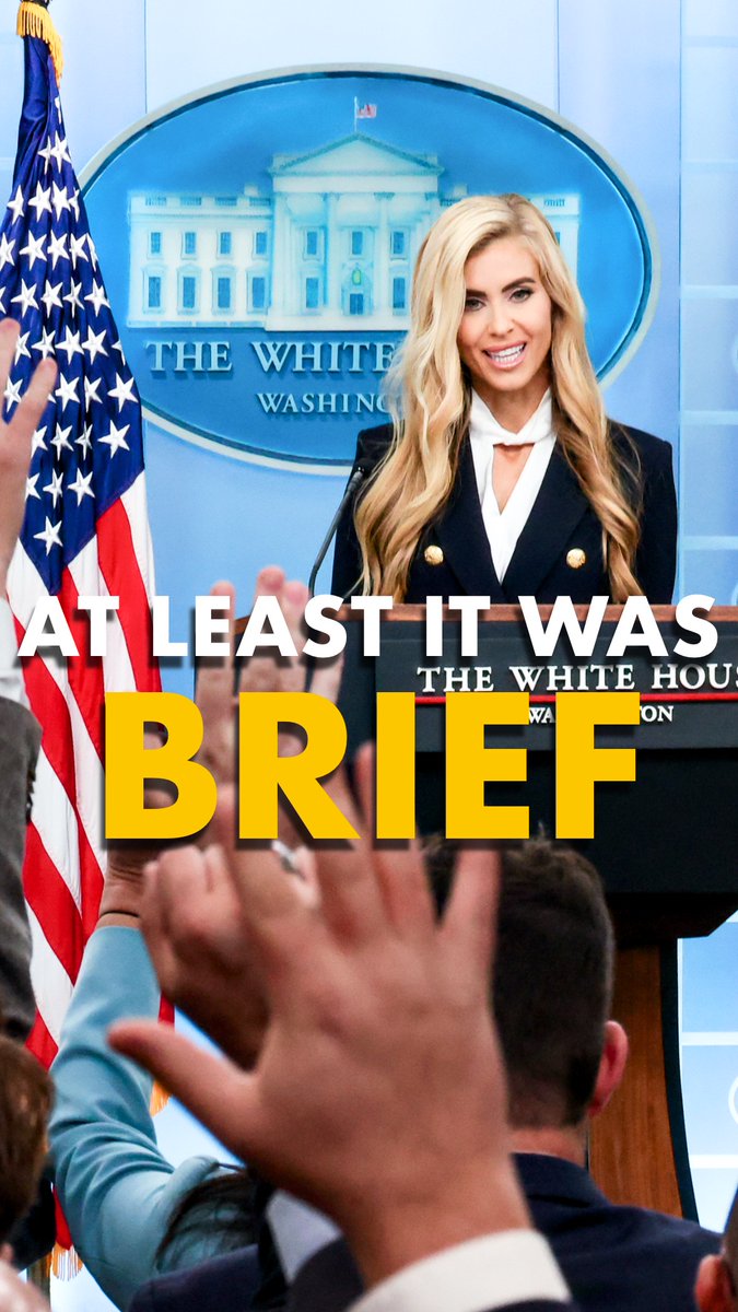 Bringing new meaning to the "Press BRIEFing", Trump's new Press Secretary Katie Zacharia was at the podium for 13 minutes for her debut, five minutes of which was spent taking seven questions from a MAGA blogger and two pro-Trump TV reporters.