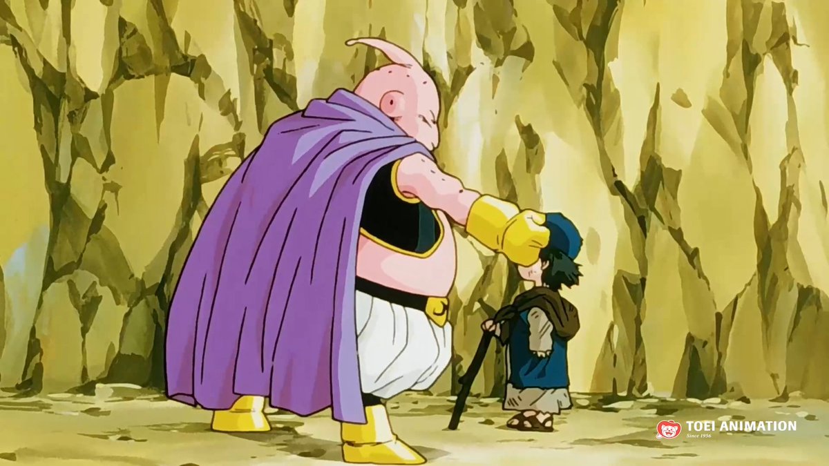 ¡Majin Buu quiso asustarlo, pero terminó haciendo una buena acción! 🥺💗 👉 ¿Qué pensaste al ver este momento? #DragonBallZ #MajinBuu