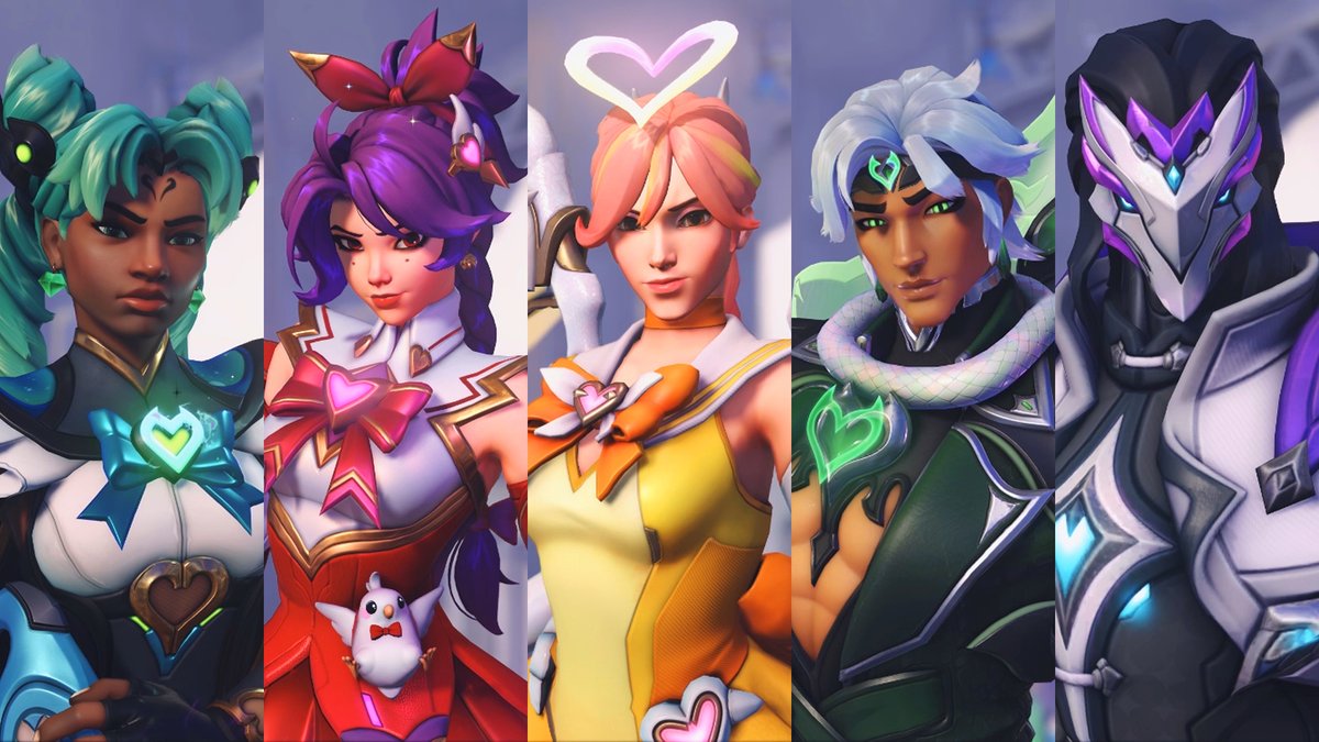 New #Overwatch Dokiwatch 2.0 All Skin In-game Looks 🪭Heart Of Tenacity Anran 🎀Heart Of Merc Mercy 💚Eclypse Illari 🐍Woebringer Lifeweaver 💜Malus Ramattra The Dokiwatch 2.0 event starts on October 20 ✨