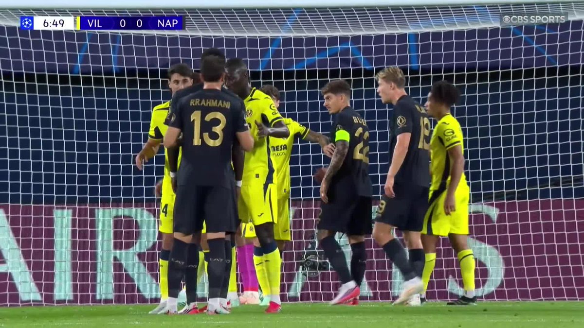 Napoli strike first in Spain! Amir Rrahmani fires home his own rebound to take an early lead over Villareal 💪 Watch the #UCL on @ParamountPlus 📺