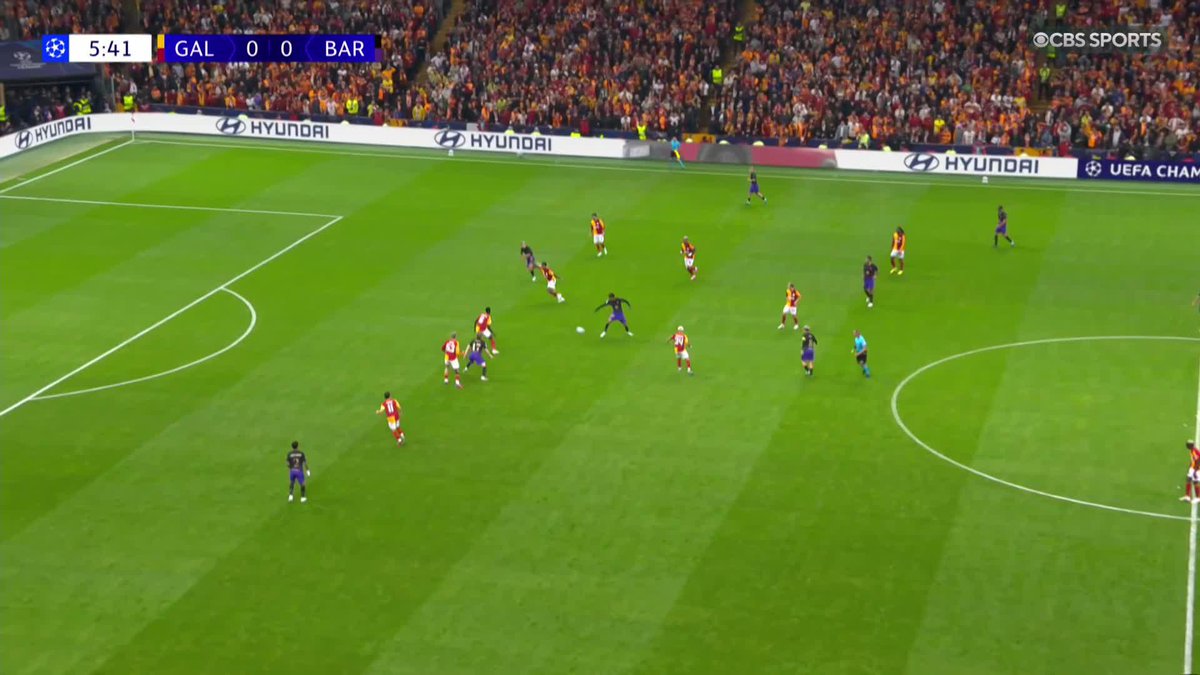 The noise from the Galatasaray fans whenever Barcelona are in possession is WILD 🤯 Watch the #UCL on @ParamountPlus 📺
