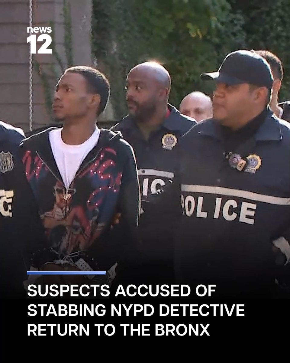 PERP WALK: The two men accused of attacking and robbing an NYPD detective were brought back to the Bronx after their arrest in Massachusetts. #News12BX #Crime