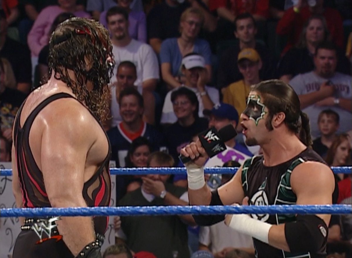 #OnThisDayInWWE 25 years (+2 days) ago on #SmackDown: "You got a cool costume, you got a cool mask, you're seven foot tall and you don't fight crime? What's up with dat?" Hurricane Helms Brian Gewirtz