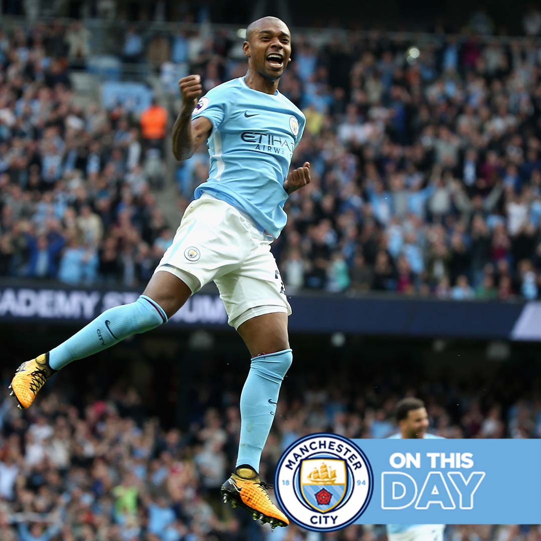 #OnThisDay: #ManCity 7-2 Stoke [2017] ⚽️ [17', 55'] Gabriel Jesus ⚽️ [19'] Raheem Raheem Sterling ⚽️ [27'] David David Silva ⚽️ [60'] Fernandinho ⚽️ [62'] Leroy Sané ⚽️ [79'] Bernardo Silva - ⚽️ [44'] Mame Biram Diouf ⚽️ [47' OG] Kyle Walker