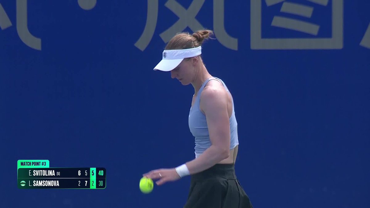 Seals the deal ๐ช Elina Svitolina secures the win over Samsonova 6-2, 5-7, 6-2. #dongfengvoyahwuhanopen