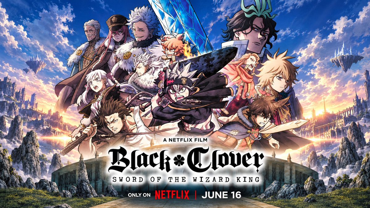 🎬 Black Clover: Sword of the Wizard King 📅 Tahun Rilis: 2023 🎭 Genre: Aksi, Fantasi 📜 Sinopsis: Asta dan teman-temannya menghadapi mantan Kaisar Sihir yang bangkit kembali bersama para penyihir legendaris. Pertarungan sengit pun dimulai demi menyelamatkan Kerajaan Clover.
