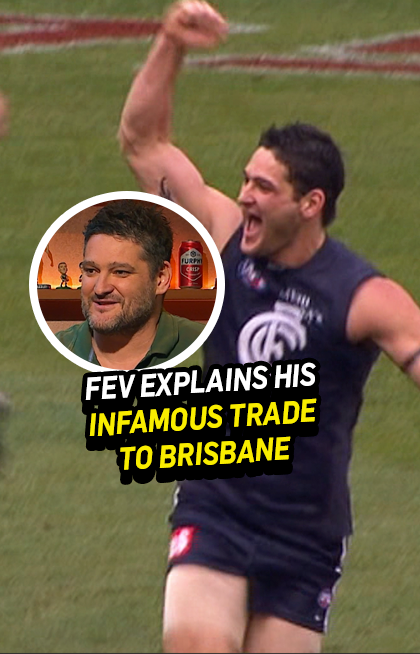 "Everyone makes fun of the Brisbane trade, but... We were trying to win a premiership". Carlton fans, what do you make of the Brendan Fevola trade, 16 years on? #TheFrontBar 📺