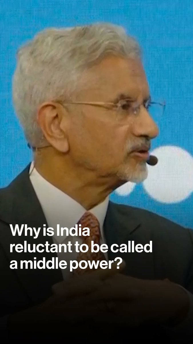 India’s Foreign Minister S. Jaishankar says he sees India as a “power in the middle” rather than a “middle power.” Jaishankar, who was speaking at the Bloomberg New Economy Forum in New Delhi, notes that India is the most populous country in the world and has a huge GDP, so using the term “middle power” is self-limiting. 📷: Bloomberg