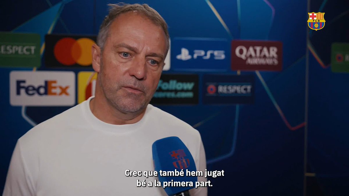 🎙️ Hansi Flick, molt satisfet per la reacció de l'equip després del descans.