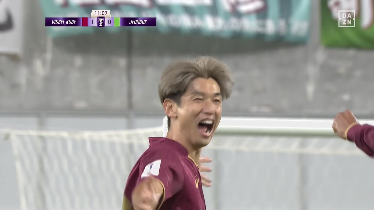 狙い通りの一撃👌👌 永戸のCKを大迫勇也がボレー！ 頼れるエースの一撃で神戸が先制✅ 🏆ACLエリート 第2節 🆚神戸×全北 #ACLElite #だったらDAZN