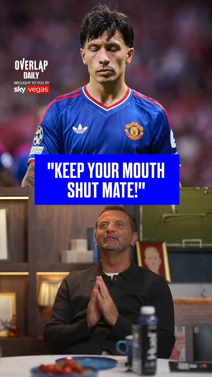 "Keep your mouth shut, mate!" 🤫 Tim Sherwood has stern words for Lisandro Martínez. Watch the latest Overlap Daily episode at 4pm on YouTube or listen wherever you get your podcasts 🙌⚽️