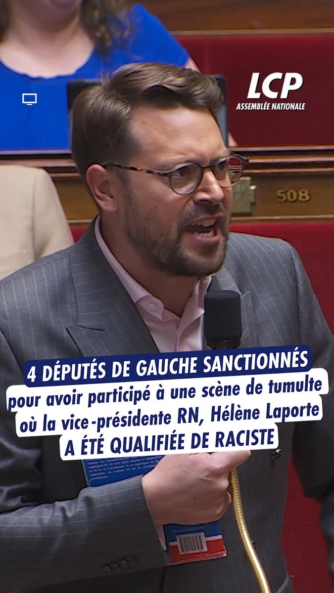 Trois députés insoumis et un écologiste sanctionnés pour avoir perturbé une séance en accusant Hélène Laporte (RN) de "racisme" >>