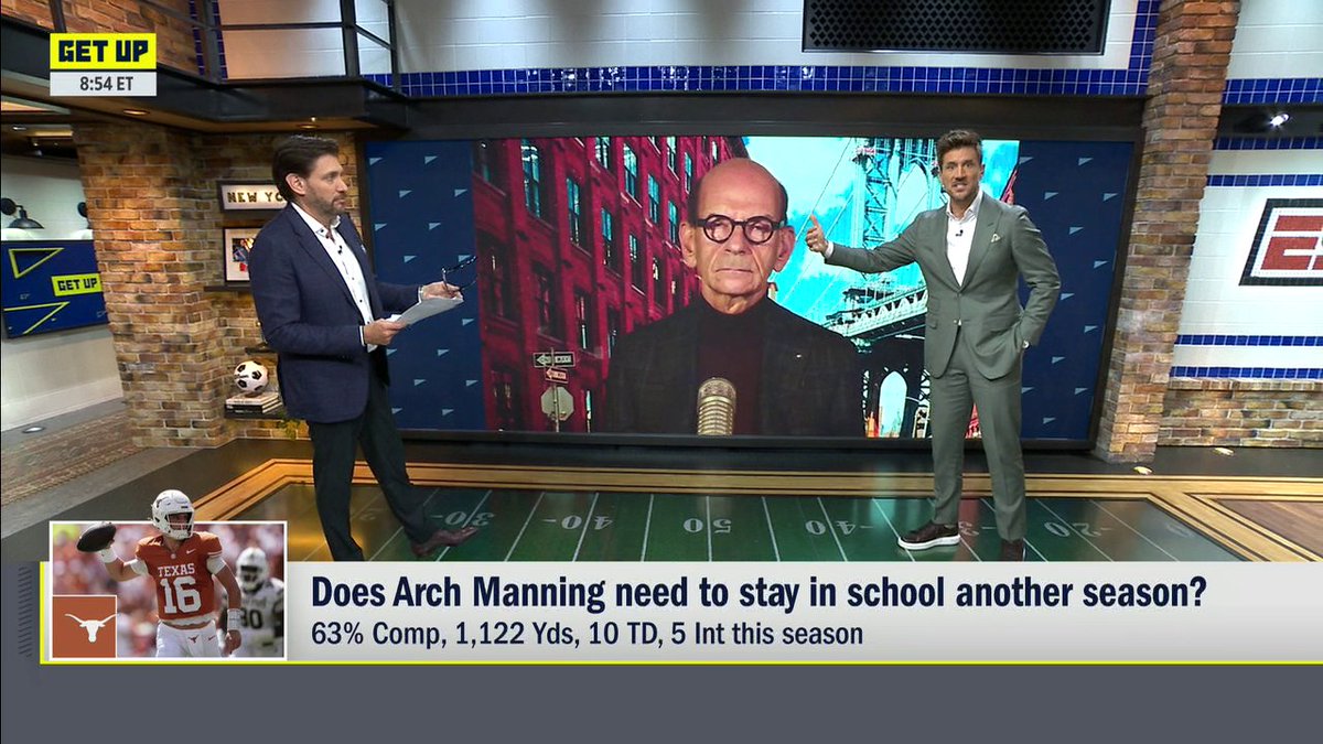 “That’s one of the most absurd thing I’ve ever heard [Steve] Sarkisian say.” 😶 Paul Finebaum and Jordan Rodgers comment on Arch Manning’s expectations with the Longhorns.