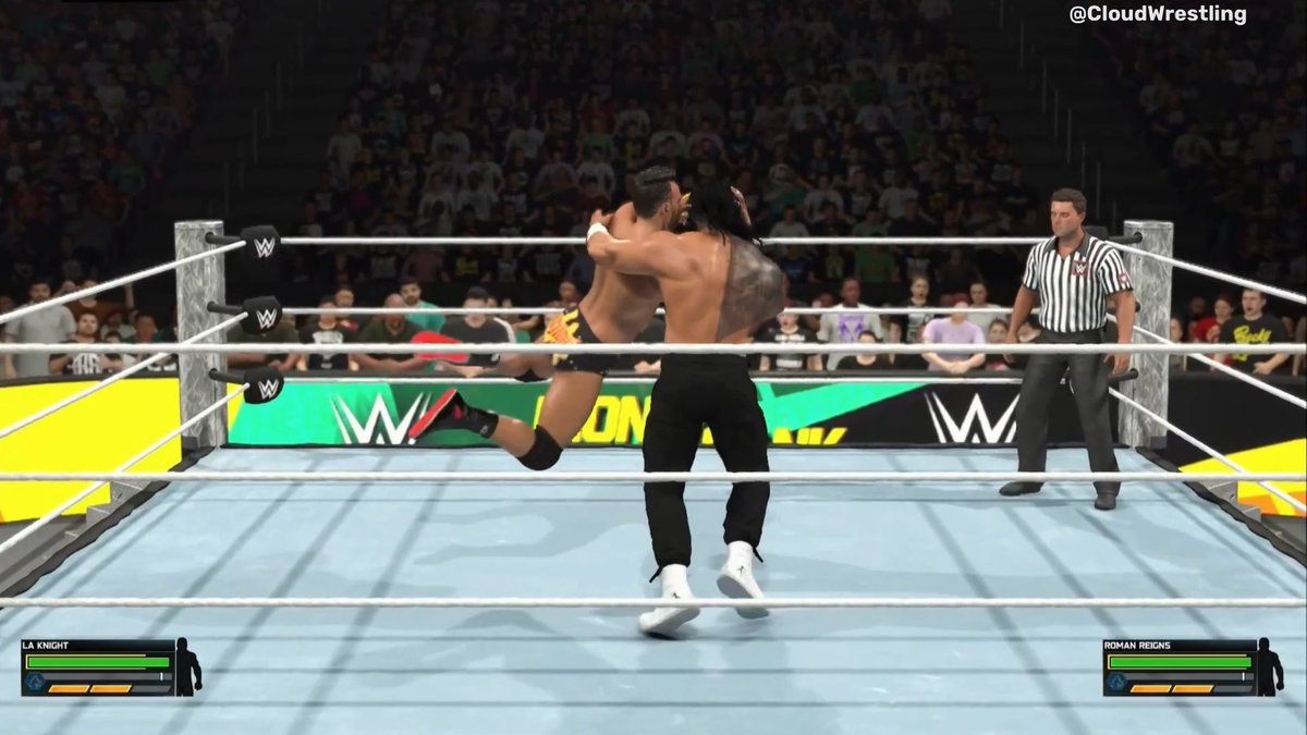 After seeing LA Knight counter Roman Reigns’ Spear with the BFT, I had to find the closest move in WWE 2K26 for you guys 👀 Like this post if you agree this is the closest move to LA Knight’s jumping BFT counter 1 Like for my finding lol #WWE2K26 #WWERaw #WWE2K27