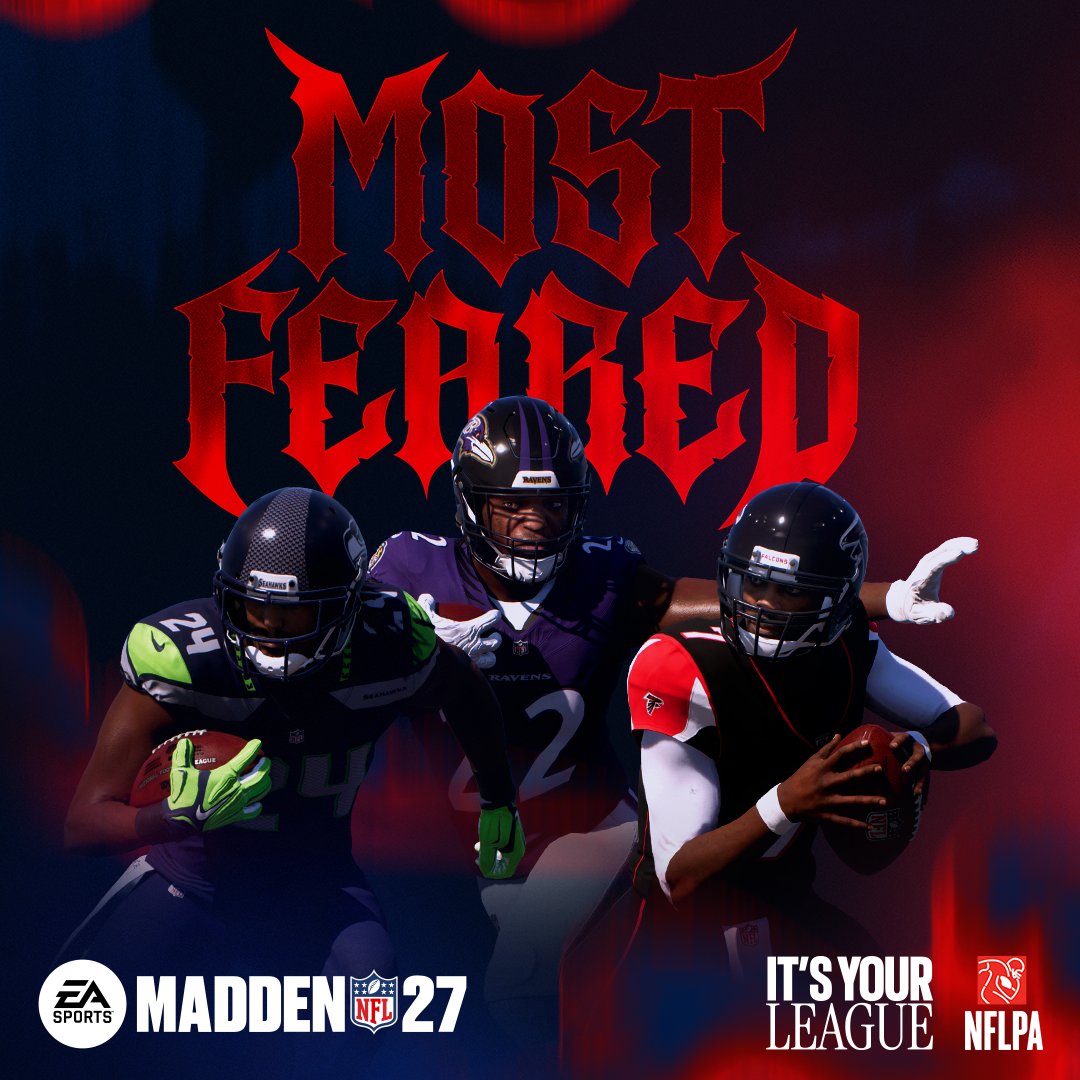 They earned their terrifying reputation on the field, now you control how they terrorize your league. Add certified monsters to your roster and bury your opponent by halftime. Most Feared drops tomorrow. Play Now 35% Off. #Madden27 🔗: