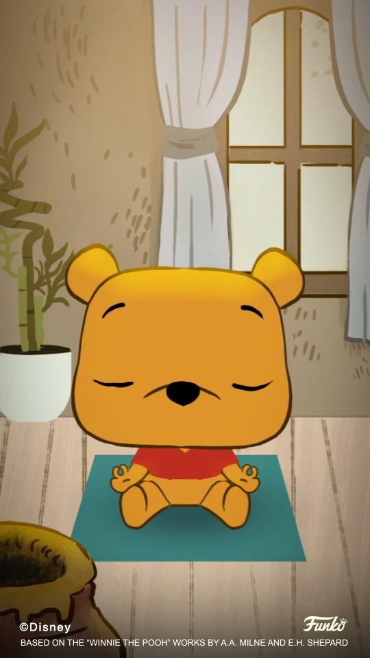 Take a break to join Winnie the Pooh and friends for mindful meditation! 🎈🍯 #WinniethePooh100