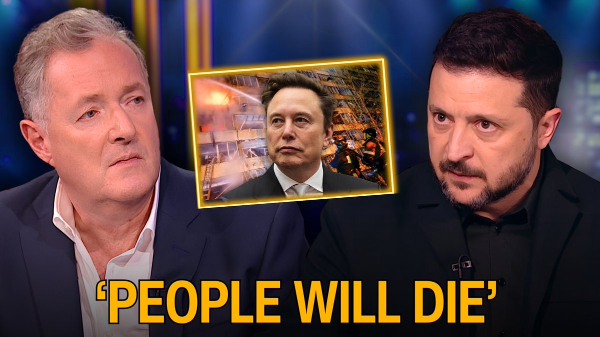"It's a big mistake... people will die." President Zelensky gives his message to Elon Musk after telling Piers Morgan he believes Starlink had been slowed down to damage him. Full exclusive interview dropping soon 👇 📺 Piers Morgan | Volodymyr Zelenskyy / Володимир Зеленський