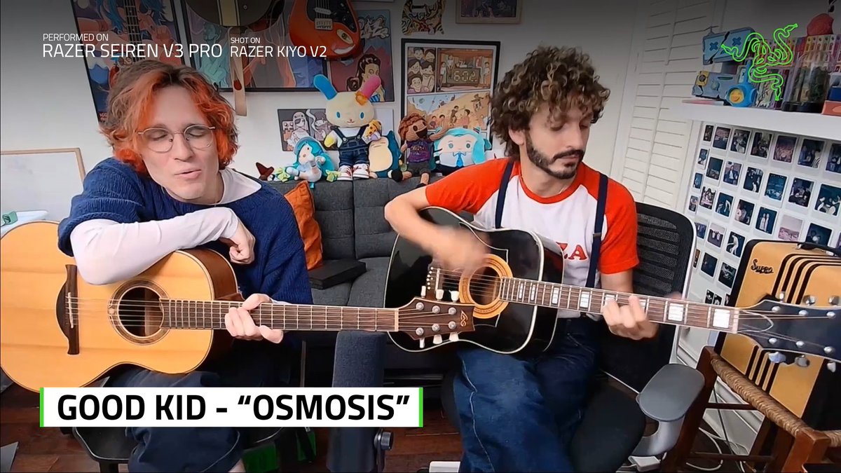 Good Kid brought “Osmosis” to the stream, and the Razer Seiren V3 Pro captured the vocals and instruments with clarity: Its 30 mm dynamic capsule handles powerful sound without distortion getting in the way, so the performance keeps its full impact even at its loudest.