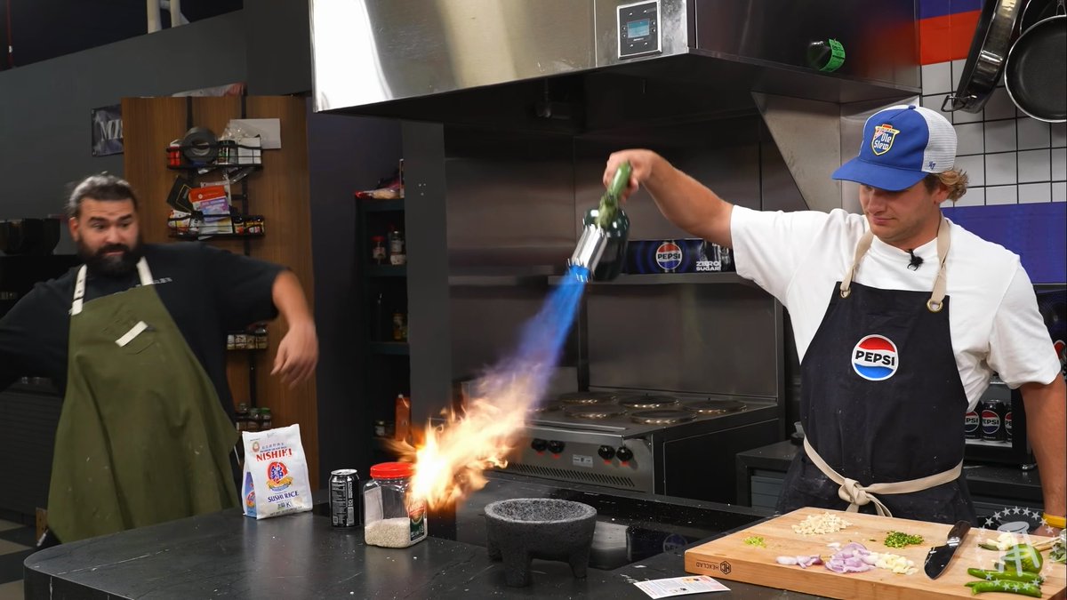 It was just Chef Donny using a massive blow torch, no big deal