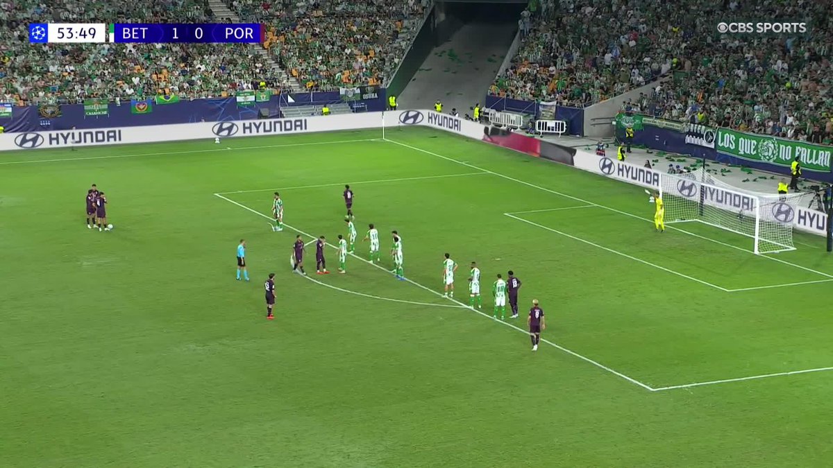 That is a stunning free kick from Gabri Veiga 🎯 Watch the #UCL on @ParamountPlus 📺
