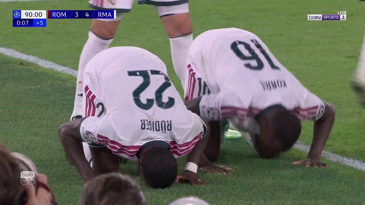 What a turnaround 🤯 Former Roma man Antonio Rüdiger puts Real Madrid 4-3 up! #RealMadrid
