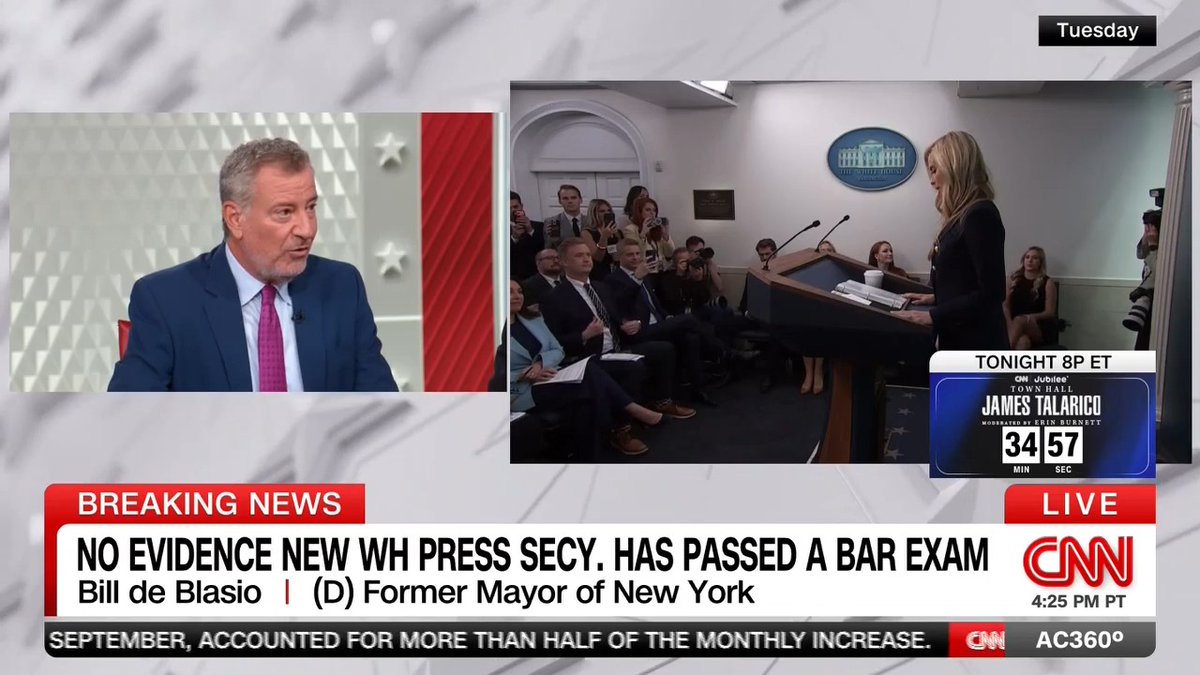 Former New York Mayor Bill de Blasio questions the new White House Press Secretary's qualifications after CNN's KFile uncovered a history of conspiracy-laced social media posts. "If that's the way she thinks about the world, there's no way she belongs at that podium," he said.